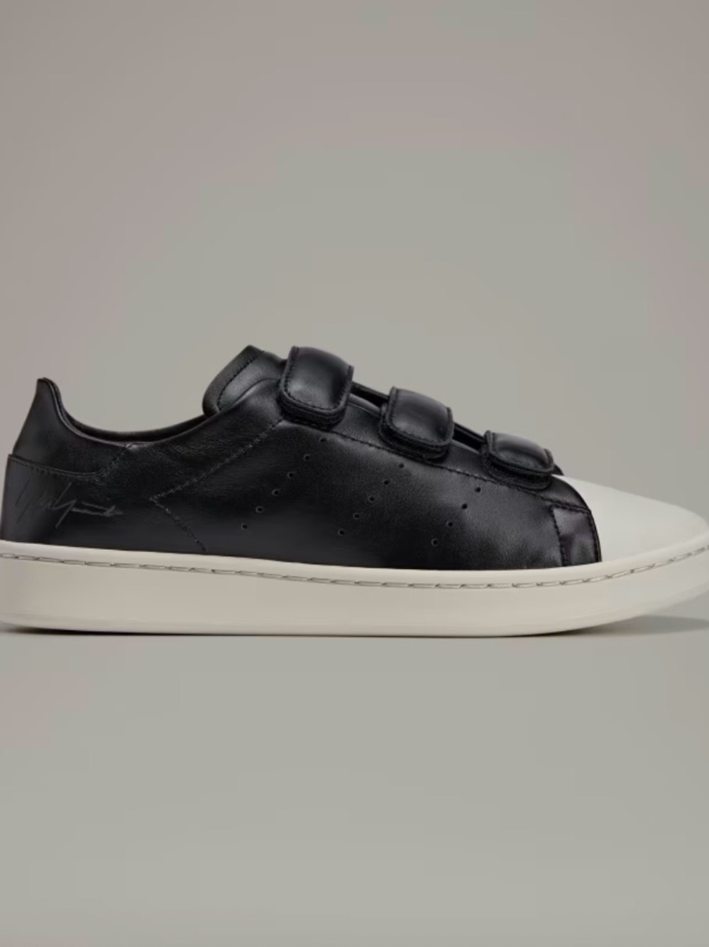 adidas Men's Black Leather Velcro Strap Sneakers Yohji Yamamoto Stan Smith Y-3
